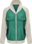 Col Châle Manches Longues Régulier Contrasté Couture Blouson Zip pour Femmes