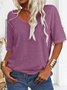 T-shirts Femmes Décontracté Floral Été Col V Aucune élasticité Quotidien Jersey Régulier T.-N.-L.