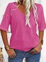 T-shirts Femmes Décontracté Floral Été Col V Aucune élasticité Quotidien Jersey Régulier T.-N.-L.