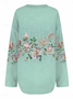Blouses Élégant Floral Été Ample Demi Manche Col Châle Régulier Droit Régulier pour Femmes