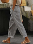 Pantalons Décontracté Printemps / Automne Chevrons Polyester Naturel Ample Long Droit Pantalon baggy pour Femmes
