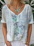 Blouses Décontracté Motif dégradé Été Naturel Ample Manches Courtes Régulier Droit Régulier pour Femmes