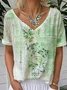 Blouses Décontracté Motif dégradé Été Naturel Ample Manches Courtes Régulier Droit Régulier pour Femmes