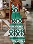 Femmes Géométrique Vert Col V Confortable Robe Maxi Décontracté