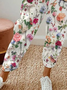 Pantalons Femmes Décontracté Floral Printemps / Automne Naturel Ample Long Droit Régulier Pantalon baggy