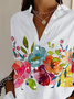 Chemises Femmes Décontracté Floral Printemps / Automne Polyester Aucune élasticité Manches Longues Régulier Régulier T.-N.-L.