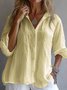 Chemises Femmes Décontracté Plain Printemps / Automne Micro-élasticité Quotidien Coupe Régulière Régulier Régulier Col de Chemise