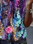 T-shirts Femmes Décontracté Floral Été Imprimé Aucune élasticité Quotidien Régulier Droit Régulier