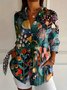 Chemises Décontracté Plantes Printemps / Automne Micro-élasticité Coupe Régulière Manches Longues Régulier Régulier Col de Chemise pour Femmes