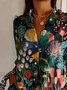Chemises Décontracté Plantes Printemps / Automne Micro-élasticité Coupe Régulière Manches Longues Régulier Régulier Col de Chemise pour Femmes