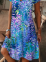 Femmes Floral Comme Image Col V Confortable Robe Maxi Décontracté
