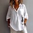 Chemises Femmes Décontracté Plain Printemps / Automne Quotidien Coupe Régulière Manches Longues Régulier Trapèze Col de Chemise