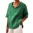 Blouses Femmes Rue Plain Été Polyester Col V Ample Régulier Droit Régulier