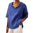 Blouses Femmes Rue Plain Été Polyester Col V Ample Régulier Droit Régulier