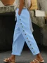 Pantalons Décontracté Plain Printemps / Automne Naturel Aucune élasticité Quotidien Ample Droit Pantalon baggy pour Femmes