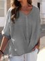 Blouses Décontracté Plain Été Aucune élasticité Quotidien Ample Pull-over Régulier Droit pour Femmes