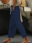 Pantalons Décontracté Plain Printemps / Automne Naturel Aucune élasticité Quotidien Ample Droit Pantalon baggy pour Femmes