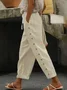 Pantalons Décontracté Plain Printemps / Automne Naturel Aucune élasticité Quotidien Ample Droit Pantalon baggy pour Femmes