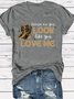 T-shirts de Style Occidental Été Imprimé de Lettre Motif Vacances Coupe Régulière Col Rond Régulier Droit Régulier pour Femmes