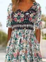 Combinaisons Femmes Décontracté Floral Été Polyester Naturel Quotidien Coupe Régulière Droit Régulier