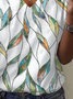 T-shirts Décontracté Floral Été Col V Quotidien Ample Jersey Droit Régulier pour Femmes
