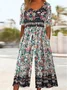 Combinaisons Femmes Décontracté Floral Été Polyester Naturel Quotidien Coupe Régulière Droit Régulier