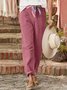 Pantalons Décontracté Plain Printemps / Automne Naturel Micro-élasticité Faire la navette Coupe Régulière Pantalon droit Régulier pour Femmes