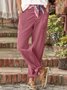 Pantalons Décontracté Plain Printemps / Automne Naturel Micro-élasticité Faire la navette Coupe Régulière Pantalon droit Régulier pour Femmes