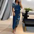 Deux Pièces Ensembles Femmes Géométrique Habillé Été Polyester Rendez-Vous Coupe Régulière Col Rond Top Avec Pantalons Droit