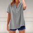 Chemises Femmes Simple Plain Printemps / Automne Polyester Col V Vacances Régulier Droit Régulier