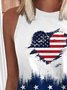Chemises Femmes Décontracté Été Drapeau des États-Unis Polyester Sportif & De Plein Air Coupe Régulière Régulier Trapèze Régulier