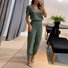 Deux Pièces Ensembles Femmes Géométrique Habillé Été Polyester Rendez-Vous Coupe Régulière Col Rond Top Avec Pantalons Droit