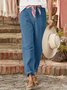 Pantalons Décontracté Plain Printemps / Automne Naturel Micro-élasticité Faire la navette Coupe Régulière Pantalon droit Régulier pour Femmes