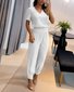 Deux Pièces Ensembles Femmes Géométrique Habillé Été Polyester Rendez-Vous Coupe Régulière Col Rond Top Avec Pantalons Droit