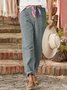 Pantalons Décontracté Plain Printemps / Automne Naturel Micro-élasticité Faire la navette Coupe Régulière Pantalon droit Régulier pour Femmes