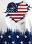 Chemises Femmes Décontracté Été Drapeau des États-Unis Polyester Sportif & De Plein Air Coupe Régulière Régulier Trapèze Régulier