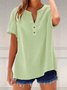 Chemises Femmes Simple Plain Printemps / Automne Polyester Col V Vacances Régulier Droit Régulier