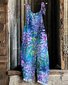 Combinaisons Femmes Décontracté Floral Été en Lin à Bretelles Micro-élasticité Quotidien Camisole Trapèze