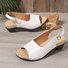 Mocassins Vacances Plain Toutes Les Saisons Faire la navette Talon de Bloc Bout Rond PU Après le laçage PU pour Femmes