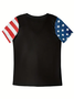 T-shirts Femmes Décontracté Été Drapeau des États-Unis Polyester Col V Coupe Régulière Régulier Trapèze Régulier