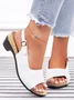 Mocassins Vacances Plain Toutes Les Saisons Faire la navette Talon de Bloc Bout Rond PU Après le laçage PU pour Femmes