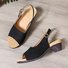 Mocassins Vacances Plain Toutes Les Saisons Faire la navette Talon de Bloc Bout Rond PU Après le laçage PU pour Femmes