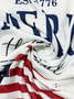 T-shirts Décontracté Été Drapeau des États-Unis Col V Micro-élasticité Quotidien Manches Courtes Régulier Régulier pour Femmes