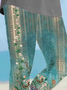 Pantalons Décontracté Floral Été Imprimé Viscose Quotidien Coupe Régulière Corsaire Régulier pour Femmes