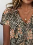 T-shirts Décontracté Floral Été Imprimé Quotidien Ample Jersey Manches Courtes T.-N.-L. pour Femmes