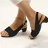Mocassins Vacances Plain Toutes Les Saisons Faire la navette Talon de Bloc Bout Rond PU Après le laçage PU pour Femmes