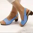 Mocassins Vacances Plain Toutes Les Saisons Faire la navette Talon de Bloc Bout Rond PU Après le laçage PU pour Femmes