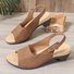 Mocassins Vacances Plain Toutes Les Saisons Faire la navette Talon de Bloc Bout Rond PU Après le laçage PU pour Femmes