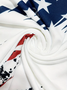 T-shirts Décontracté Été Drapeau des États-Unis Coton Col V Coupe Régulière Manches Courtes Trapèze Régulier pour Femmes
