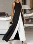 Combinaisons Géométrique Simple Été Tricoté Coupe Régulière Pantalon à la cheville Sans Manches Top Débardeur Élasticité moyenne pour Femmes